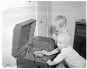 Children with record player